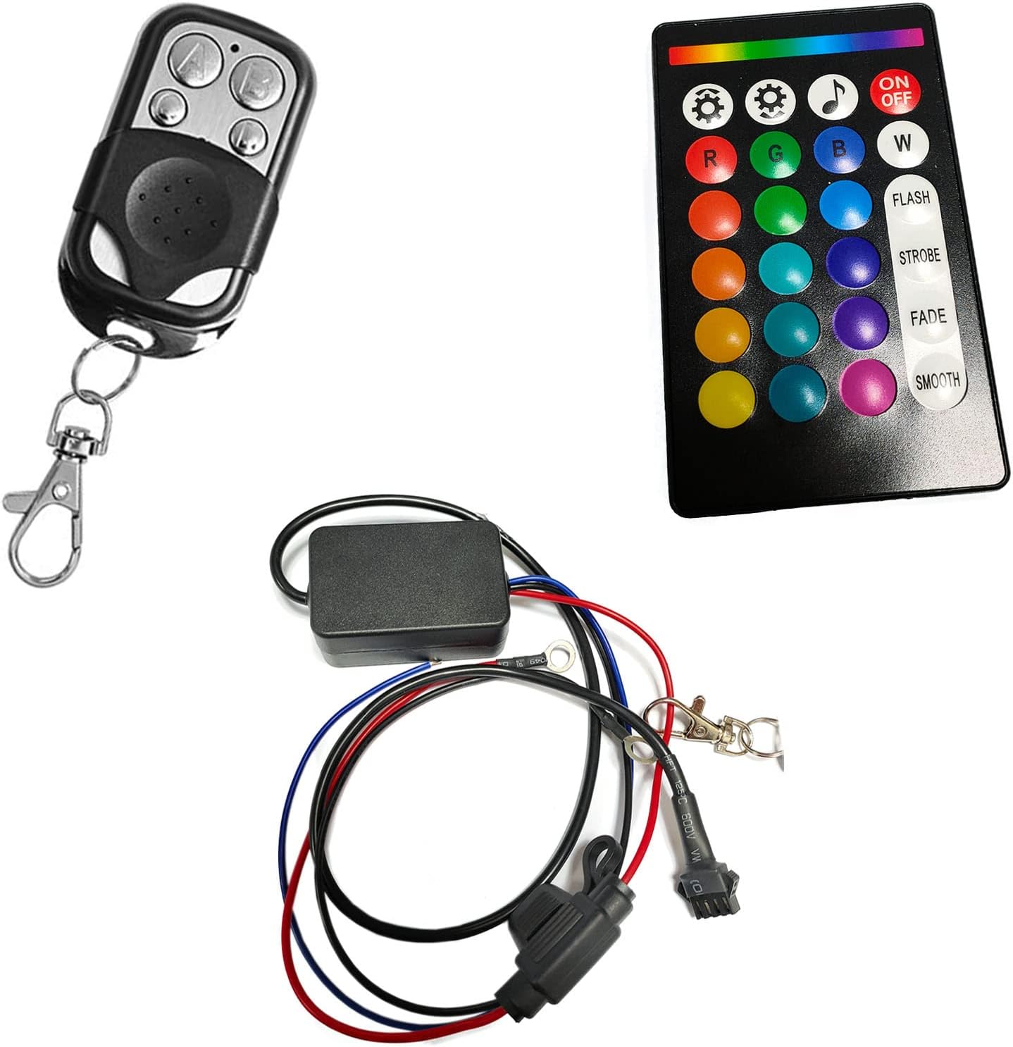 RGB RF Remote Dual Controller for Motorcycle LED Strip Light,18 Kinds of Static Color and 20 Dynamic Mode Music Brake Funciton
