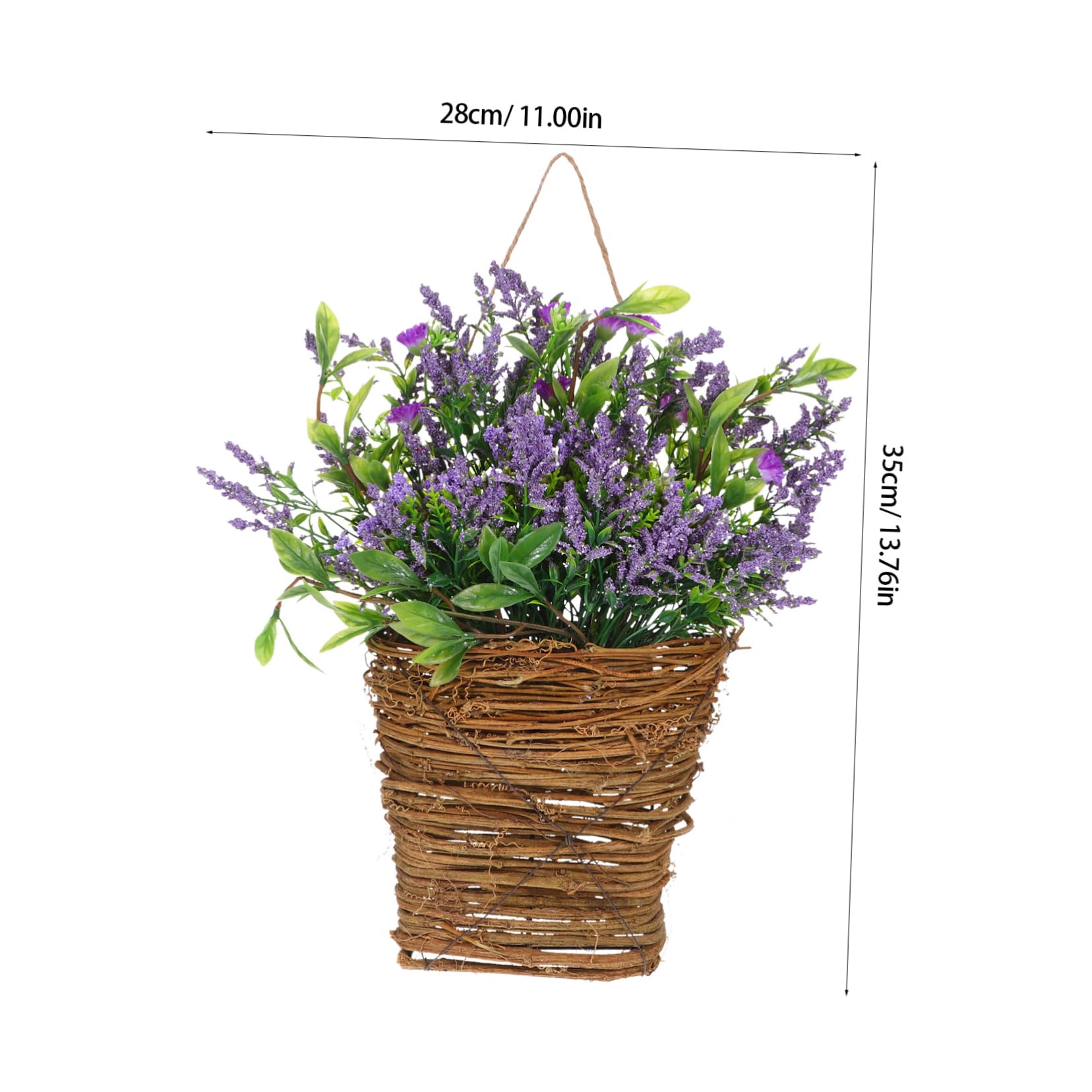 HEALLILY Door Hanger Basket Wreath Artificial Spring and Summer Door Hanging Flower Basket All Year Around Wreath Home Porch Farmhouse Decor