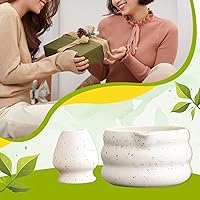 Vista 6 de Juego de batidores de matcha: juego de 5 piezas de cerámica Matcha incluye cuenco de matcha de 19 onzas con boquilla, batidor de bambú Chasen