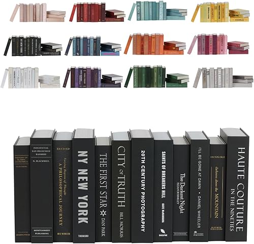 colorbloc Juego de libros de imitación decorativos de color para sala de estar, oficina, dormitorio, decoración estética, libros de mesa de centro
