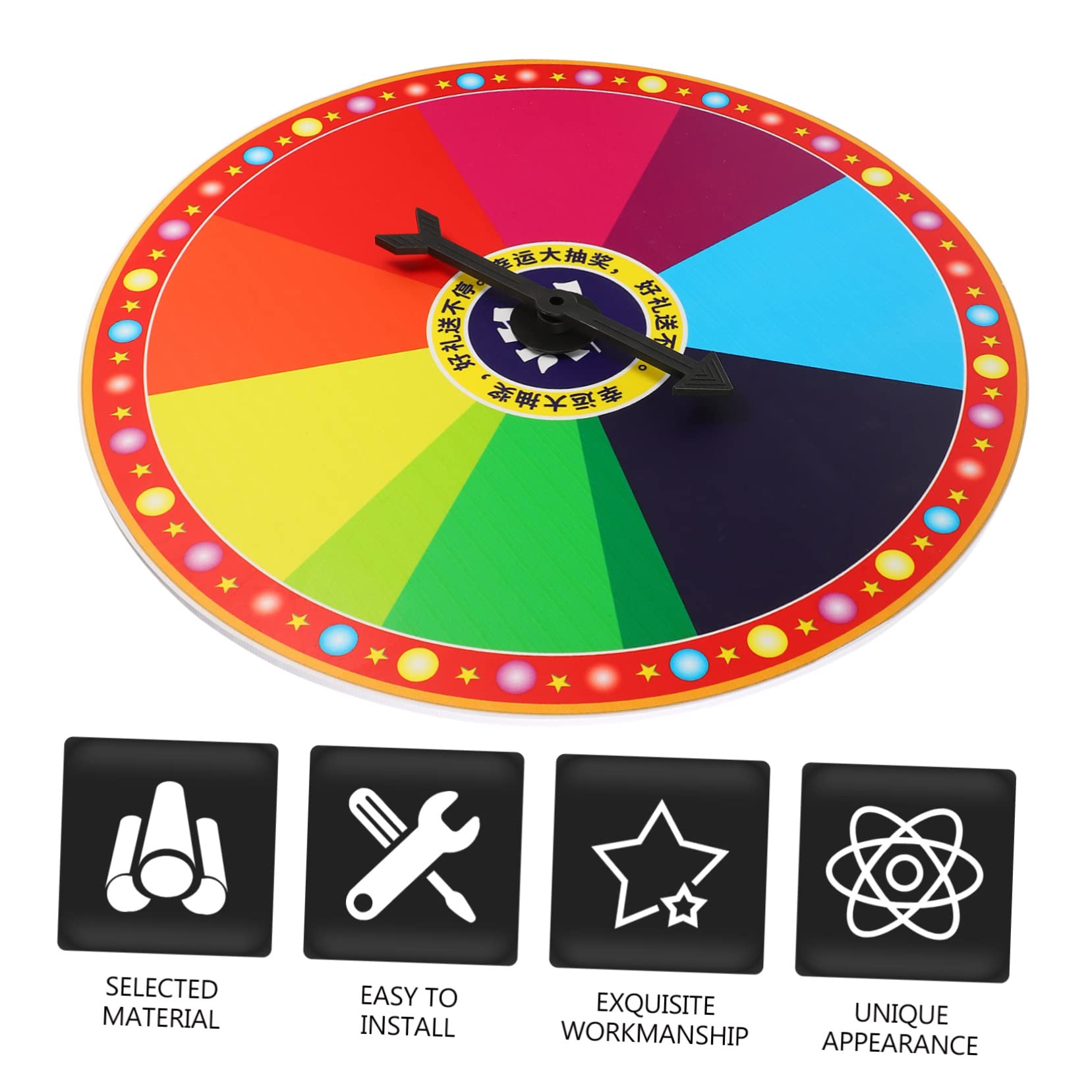 Hemobllo Roue Fortune Murale Grande Roue de Loterie pour Jeu de Société Intérieur