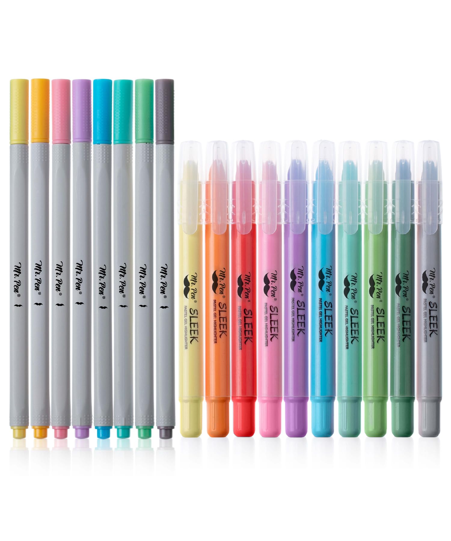 Mr. Pen Bible Gel Highlighters & Fineliners - No Bleed, Pastel Colors, 18 Pcs Bible Journaling Kit
