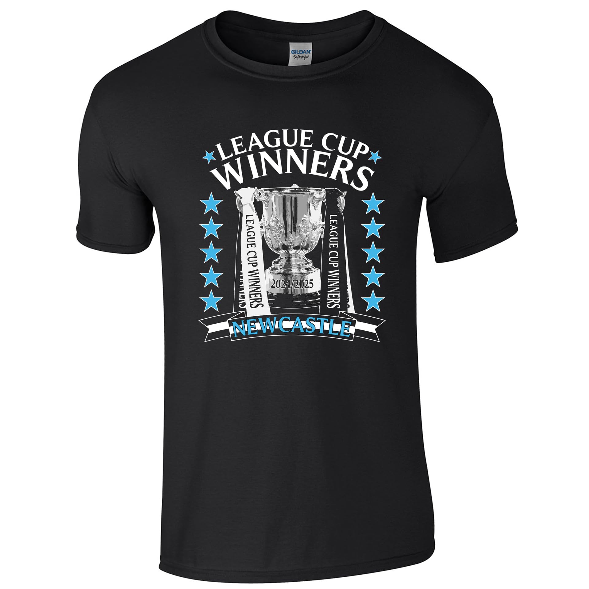 Partisan Newcastle League Cup Winners T-Shirt - Adult (UK, Alpha, 3XL, Regular, Regular, Black)