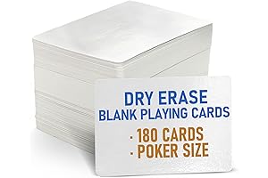 LotFancy Dry Erase Flash Cards, Reusable Blank Playing Cards