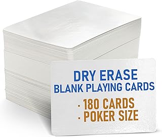 LotFancy Blank Playing Cards, 180PCS, Dry Erase, Reusable Flash Cards to...