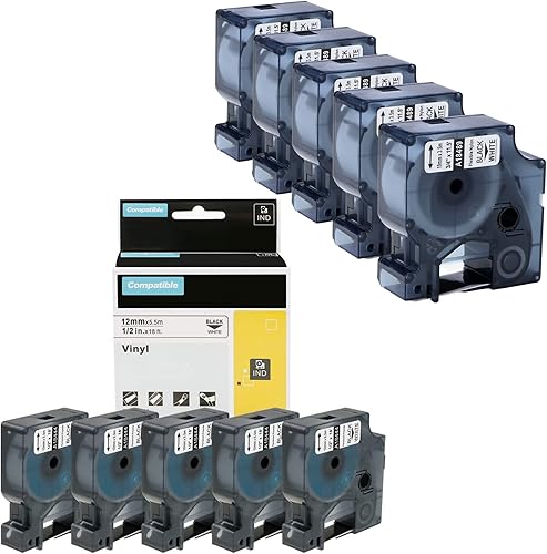 Miniatura 1 de Paquete de 5 etiquetas de vinilo permanentes 18444 de 12 pulgadas  paquete de 5 etiquetas de nailon flexibles 18489 de repuesto de 34 de pulgada