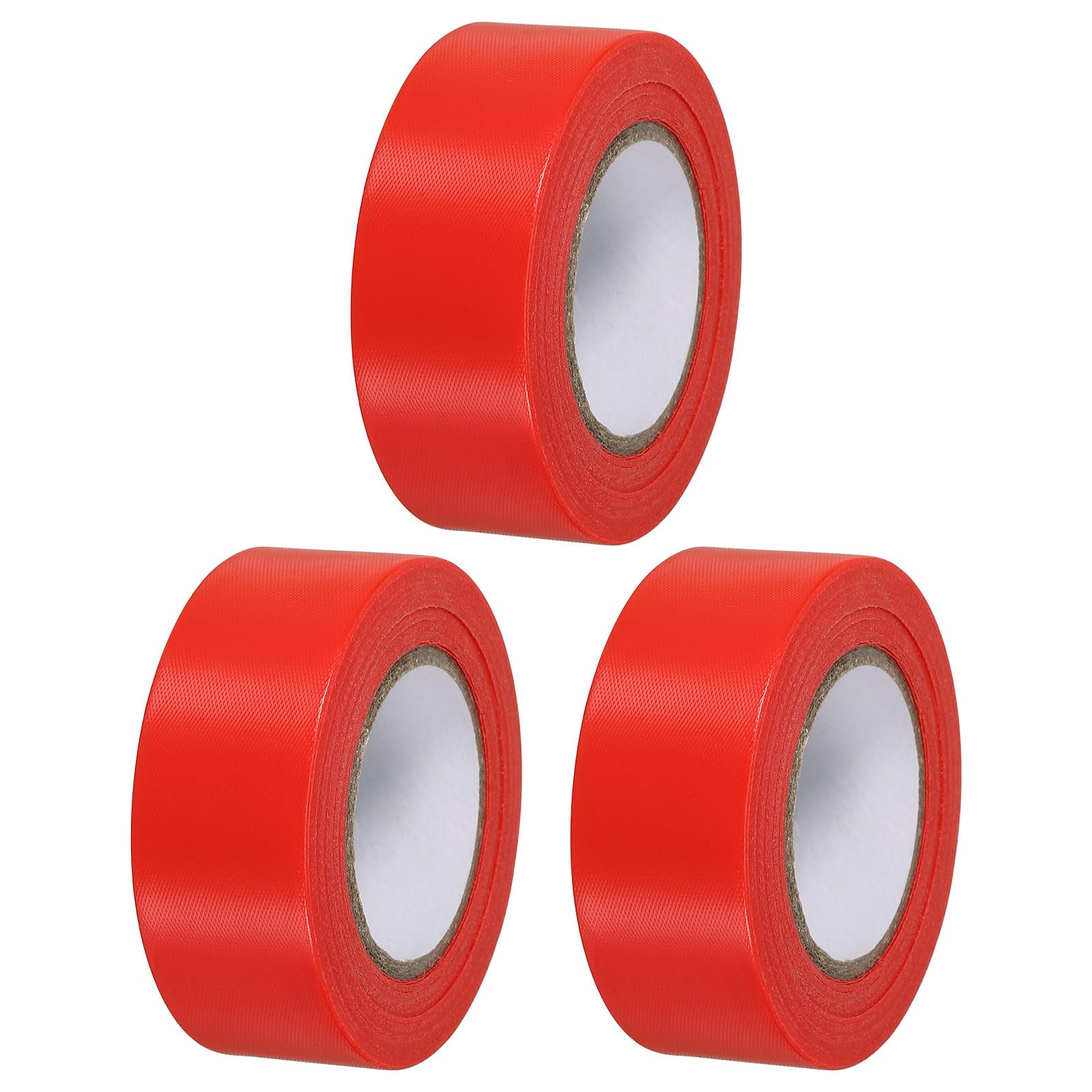 PATIKIL Flagging Tape 1" x98', 3 Pack PVC Non-Adhesive Neon Marking Tape for Tree Survey Boundaries Outdoor Trail, Red