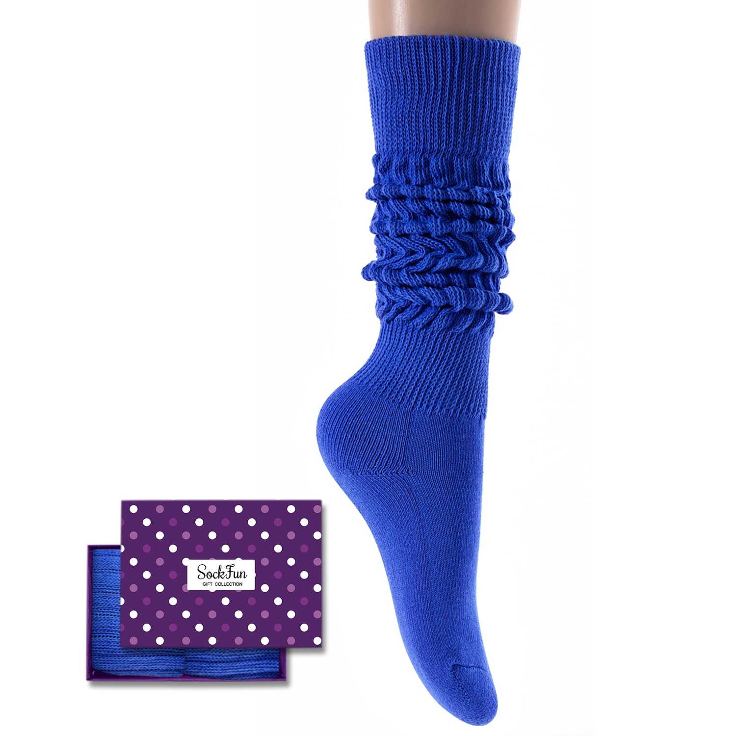 Slouch Socks for Women - Green Purple Long Boot Stack Socks, Orange Yellow Pink Blue Gifts