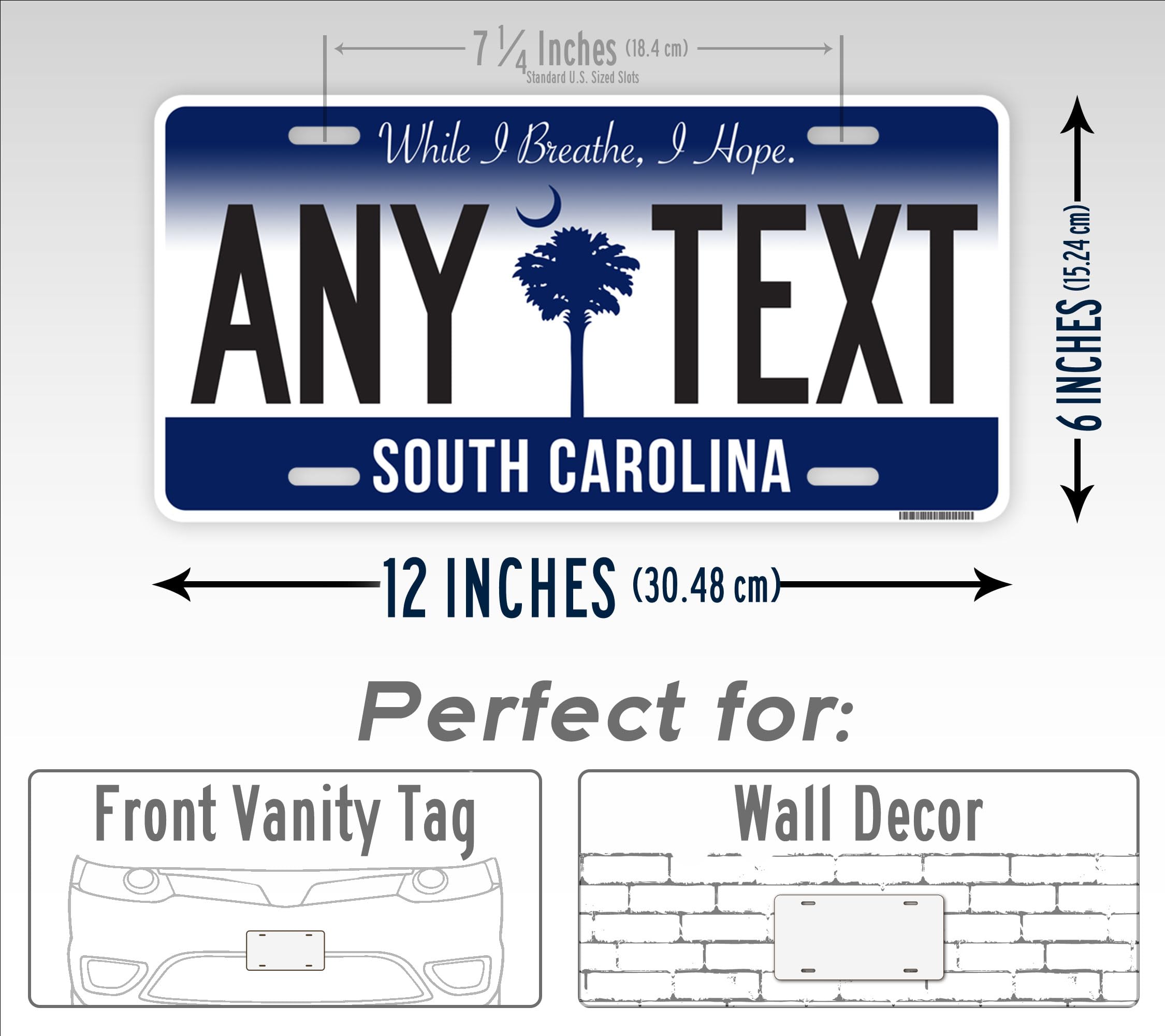 South Carolna - SC State - Custom Lcense Plate - Custom Car Tag