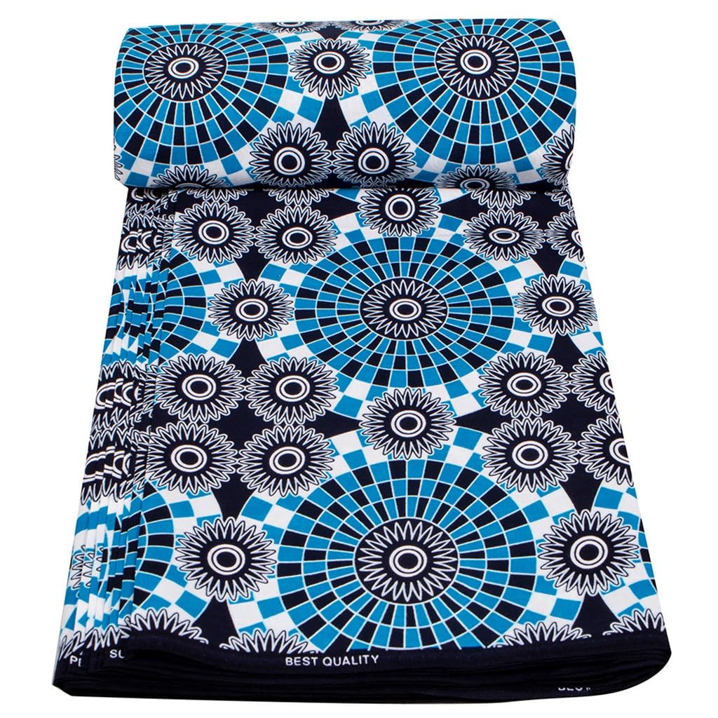 Tessuto africano con stampe geometriche fronte-retro stampato batik in stile nazionale africano in cotone