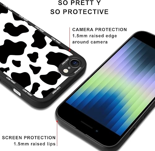 Miniatura 7 de Paquete de 2 bonitas fundas de teléfono para Apple iPhone 78 de 4.7 pulgadas, funda de silicona delgada y suave con estampado de vaca para mujer, a
