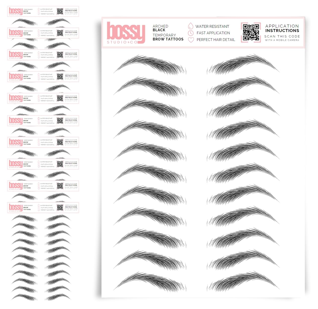 10 Pack Temporary Eyebrow Tattoos Waterproof Eyebrow Stickers, False Tattoos Hair Like Peel Off Instant Transfer Brows For Women And Men | Natural
