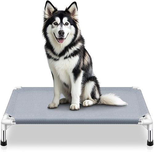 Cama elevada para perros al aire libre, camas para perros grandes, camas elevadas de enfriamiento portátiles para perros grandes para interiores,