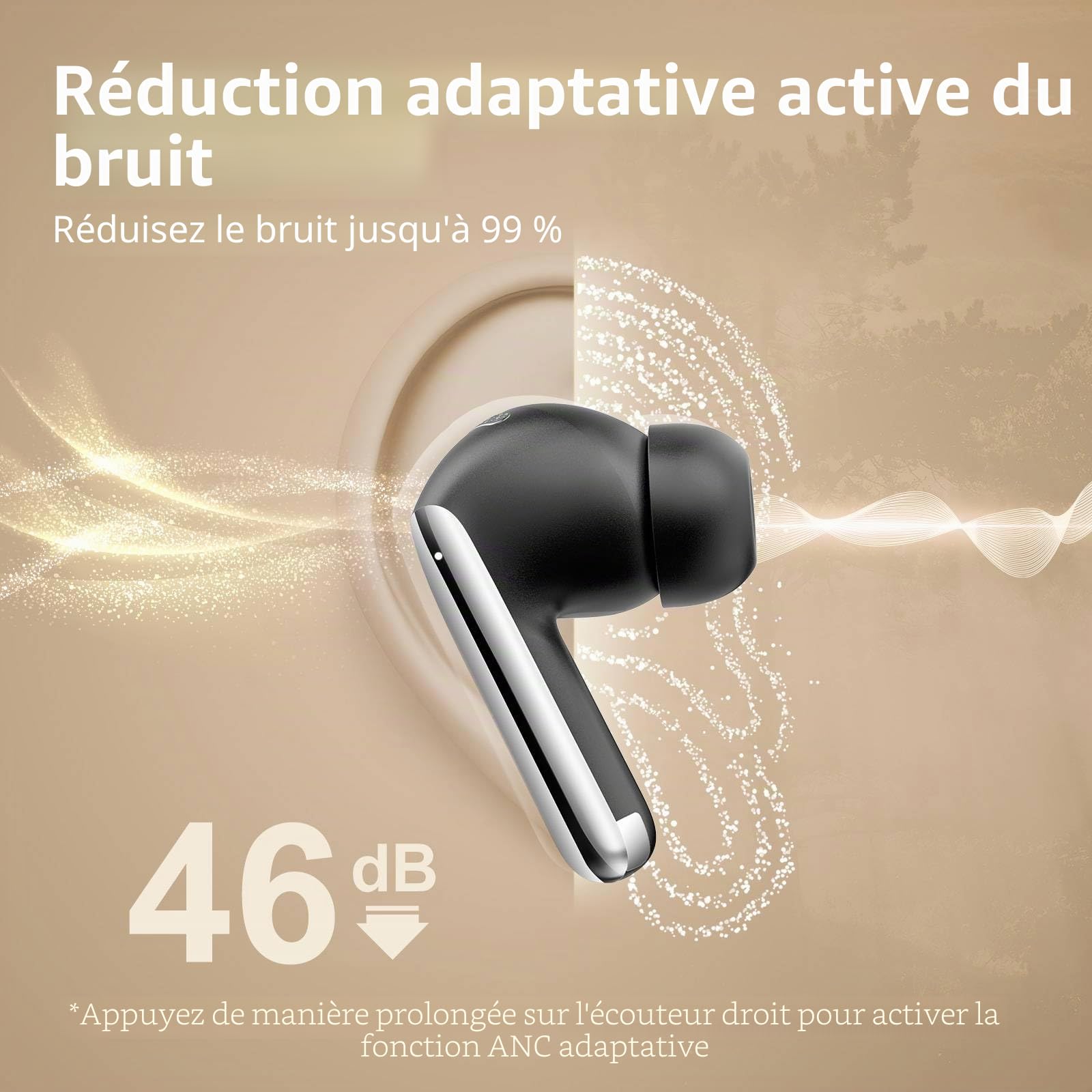 QCY HT08 Melobuds Pro ANC Casque Audio Sans Fil avec Réduction Active du Bruit