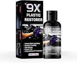 9x plastic Restorer Crystal Coating for Car Deshbord Plastic Parts Restorer Car Revitalizing Coating Agent,Cleaner Polish Shining Accessories UV Protection Water Resists Hydrophobic Trim Coating50ml
