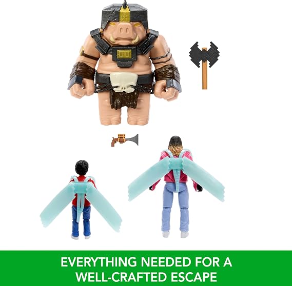 Mattel Minecraft Story Set with 3 Action Figures & 4 Accessories, A Well-Crafted Escape Figure Pack Inspired by A Minecraft Movie, Toy Collectible