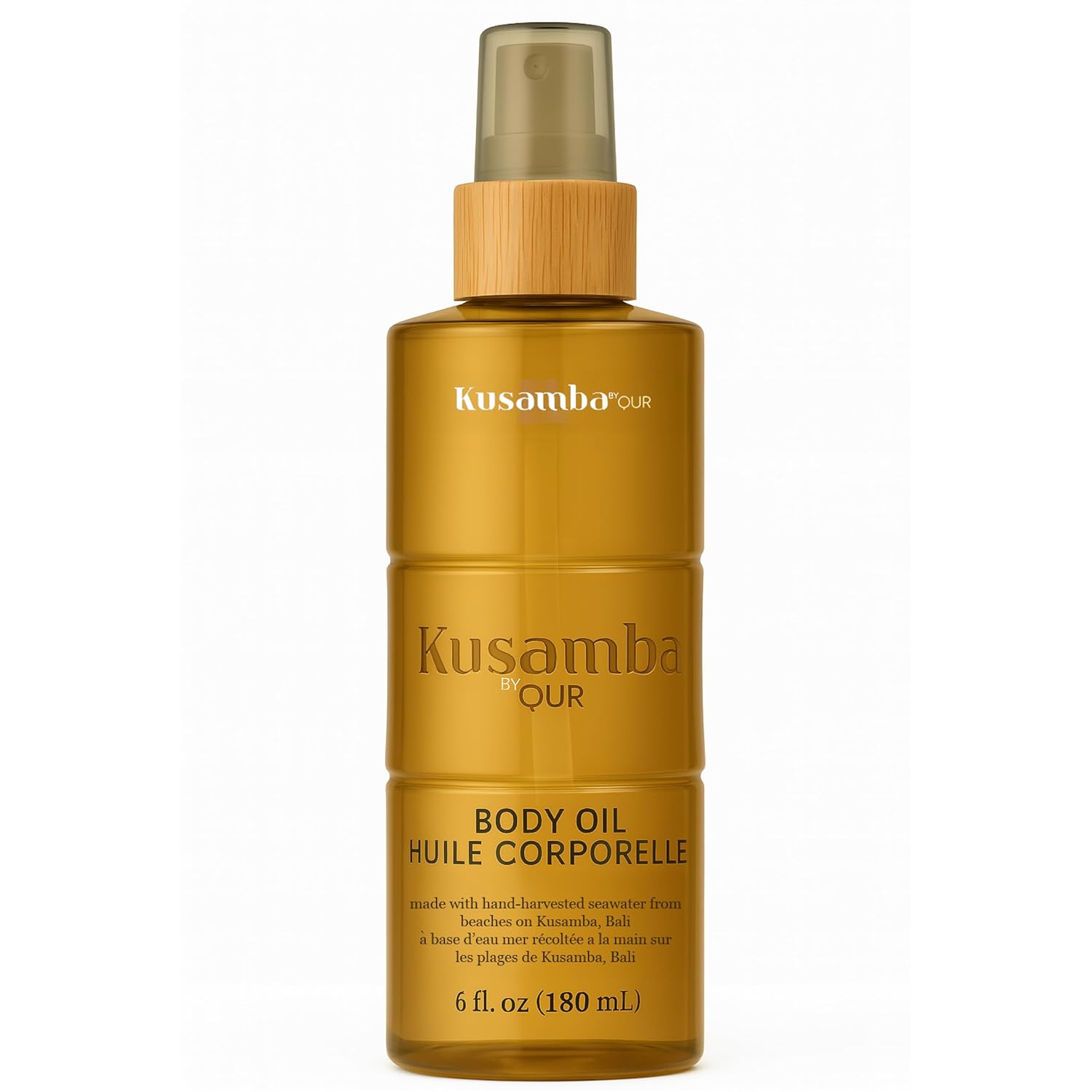 QUR SeaFoam Jasmine Body Oil Spray 6oz, Lightweight Moisturizing Glow Oil with Natural Oils & Kusamba Seawater, for Soft, Radiant Skin, Salt, Kusamba by QUR