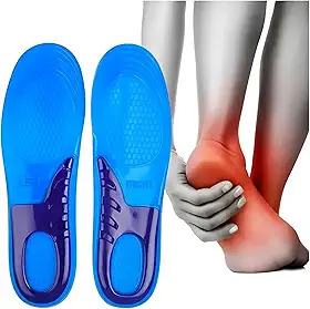 Palmilha De Gel Ortopédica em Silicone - Par para Dores nos Pés, Absorção de Impacto, Amortecimento Anti Dor, Fascite Plantar, Unissex