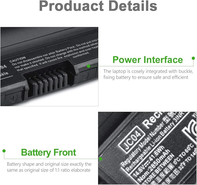 Batería para Laptop Tinkon JC03 14.6V 2800mAh 4 Celdas miniatura 2