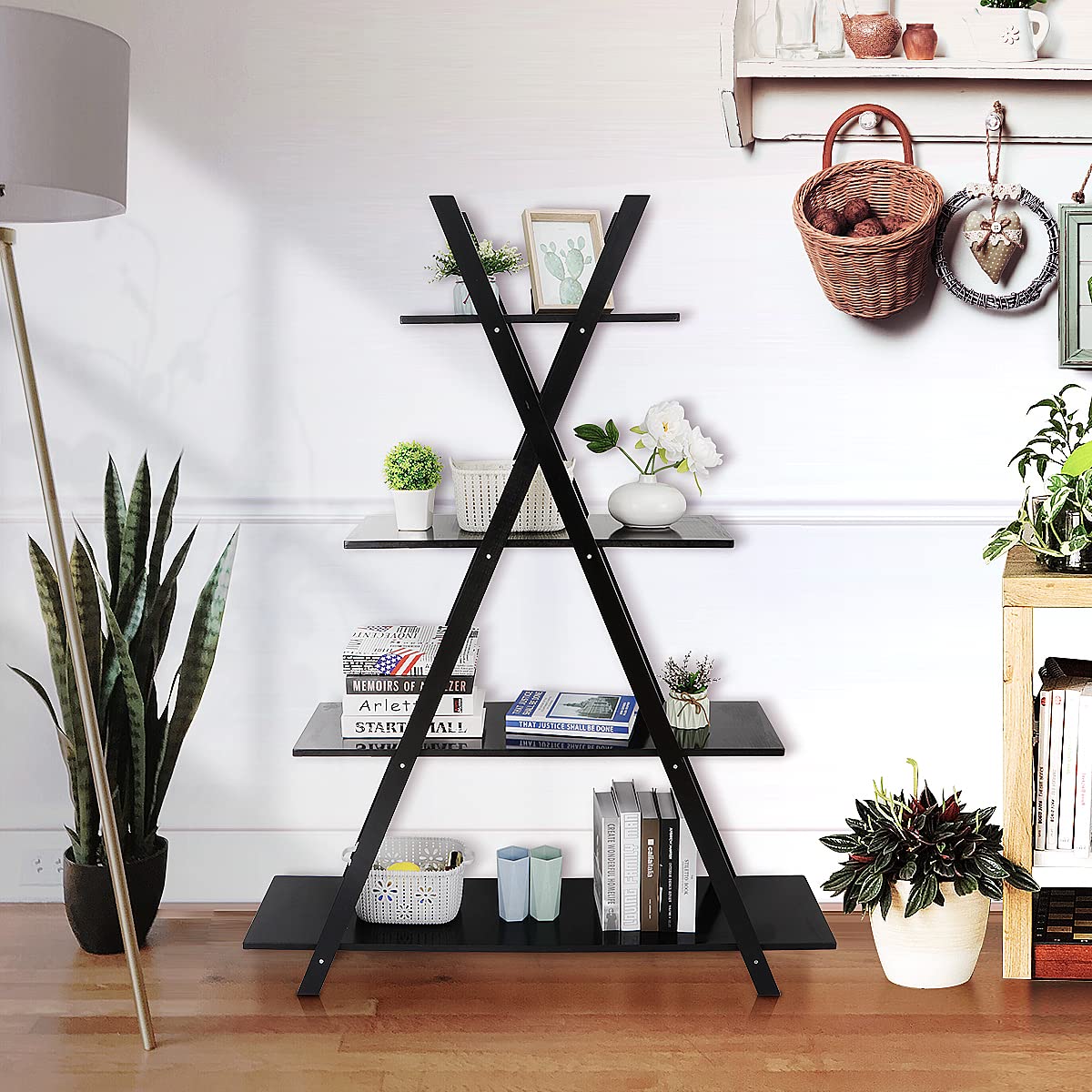 Amazon.com: ZenStyle 4 Tier Bookshelf Storage Shelves, Bookcase
