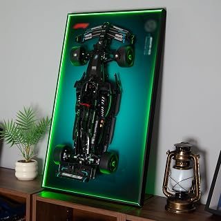 Display Wallboard with RGB Colorful LED Lights for Lego Technic Mercedes-AMG F1 W14 E 42171 Performance Model Car - Adult Collectibles Wall Mount for Home or Office Décor, Gradient Color (No Car )