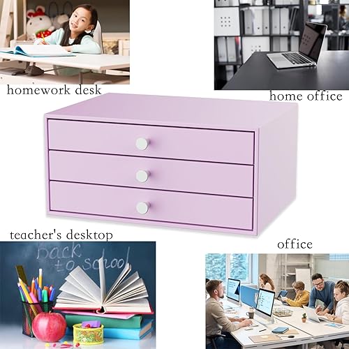 Miniatura 7 de Cajones de escritorio de metal, organizador de escritorio con cajón organizador de almacenamiento para archivos A4, organización de almacenamiento