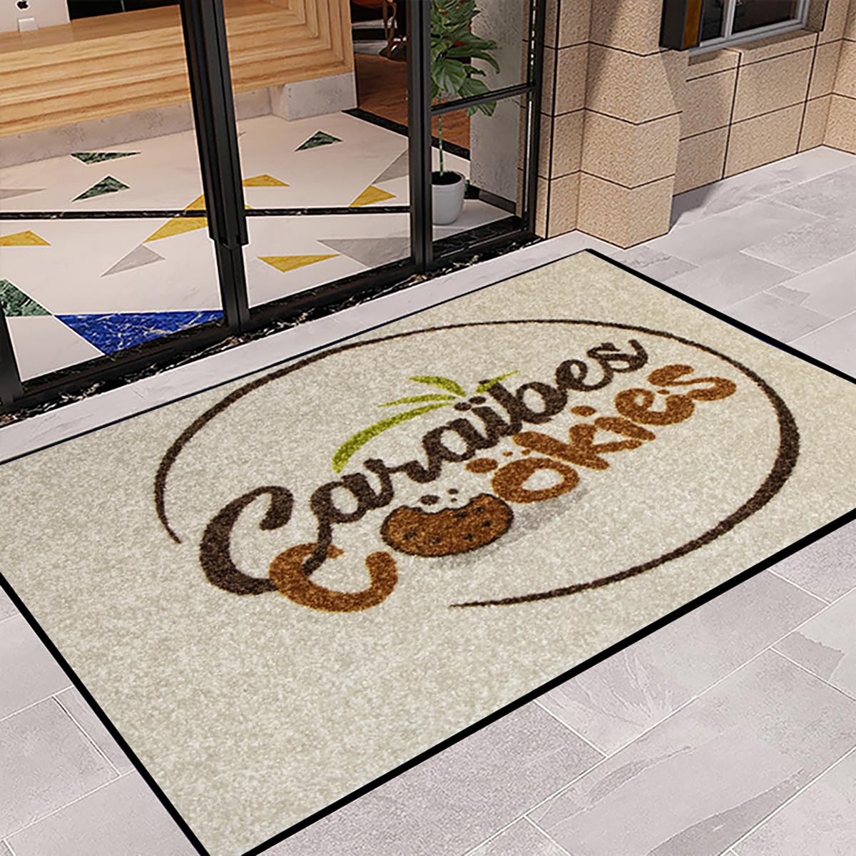 Zerbino Personalizzato con Logo Foto Scritta Zerbini Personalizzati Ingresso Esterno In Gomma Antiscivolo Tappeto Personalizzabile Interno per Casa Ufficio Aziendali,60x90cm