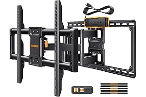 Perlegear Full Motion TV Wall Mount with Power Strip