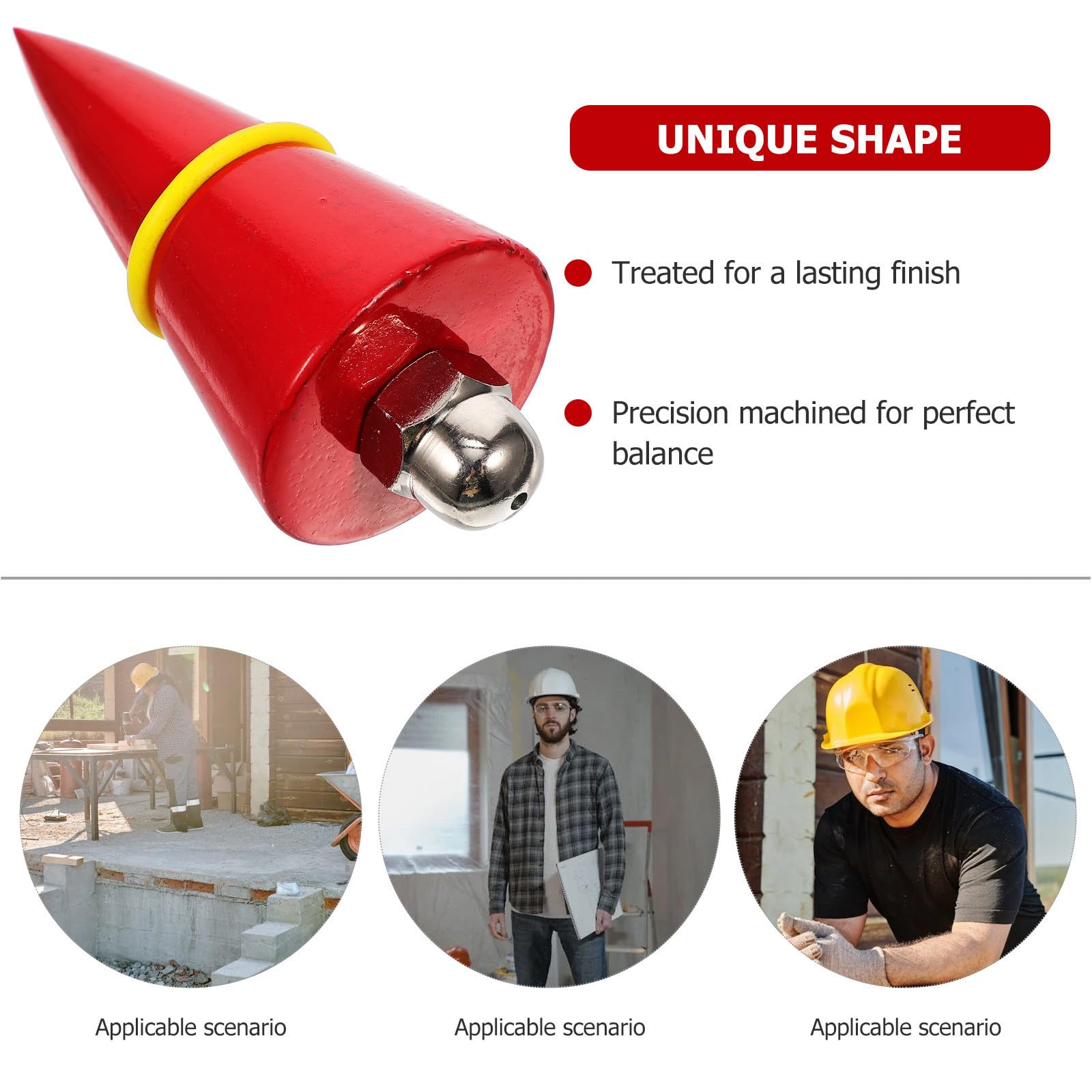 Toddmomy Outil de Mesure Construction Marteau Vertical 300G Fil à Plomb Suspendu 12M pour Usage Professionnel sur Chantier Couleur Aléatoire