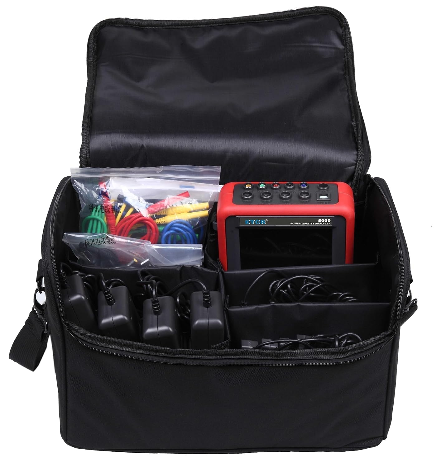 ETCR5000-300F 6000A 3-Phase Power Quality Analyzer Harmonics Analyzer Three Phase Datalogger with ETCR300F Ф300mm Flexible Coil Current Clamp Sensor Range 10A-6000A