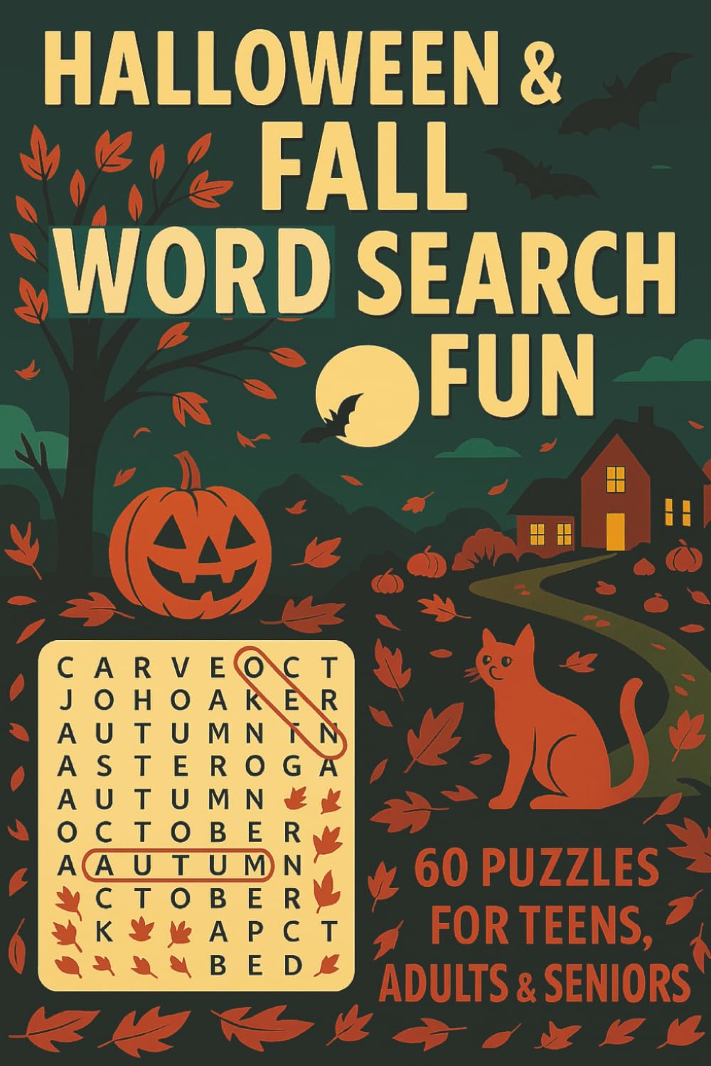 Halloween & Fall Word Search Fun: 60 Puzzles for Teens, Adults & Seniors. Celebrate the magic of autumn with cosy, spooky, and delightful word ... for carefree solving! (Terry's Puzzlers)