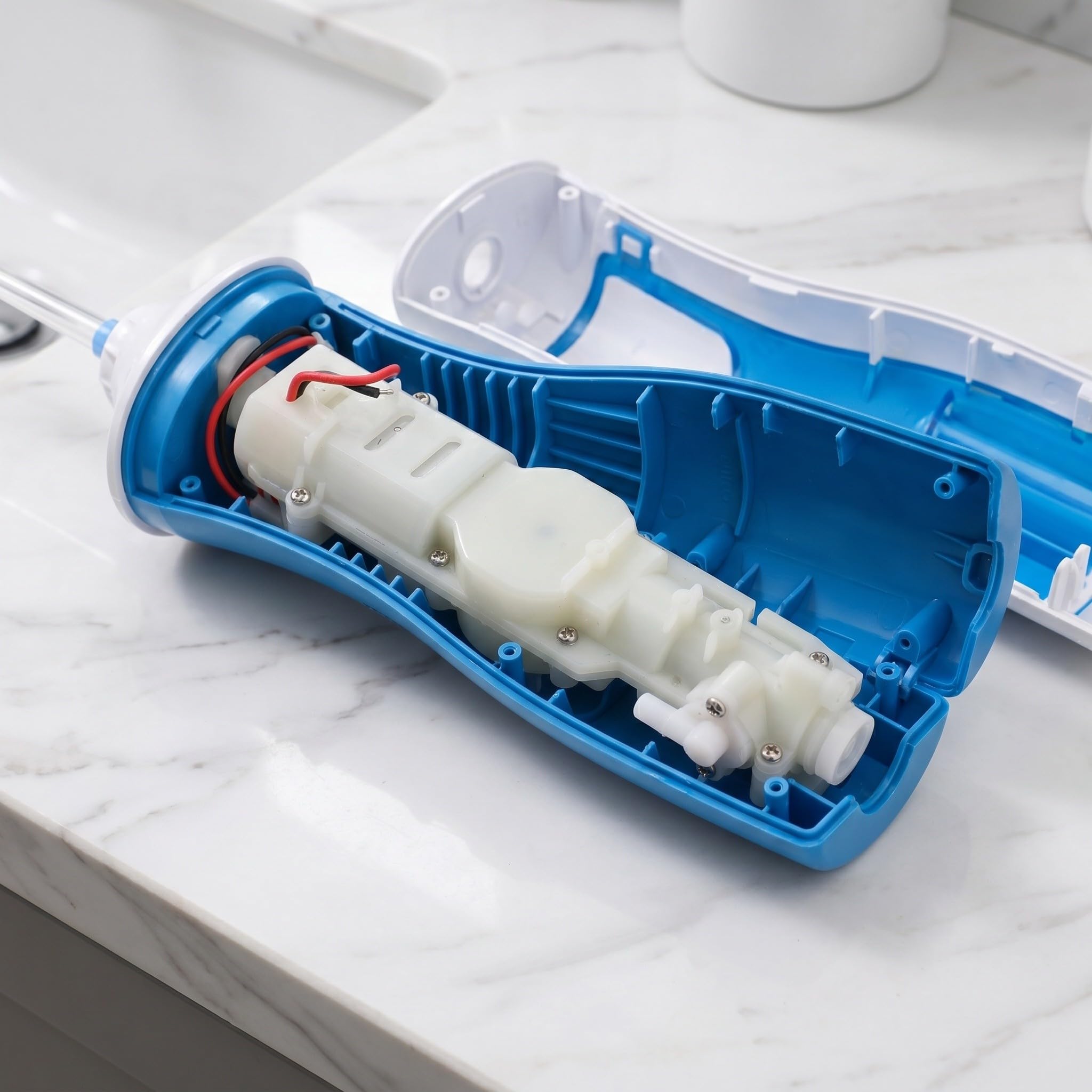 ibasenice Conjunto de bomba para irrigador bucal eléctrico, motor interno de repuesto para irrigador bucal miniatura, bajo nivel de ruido para reparación de irrigadores dentales.