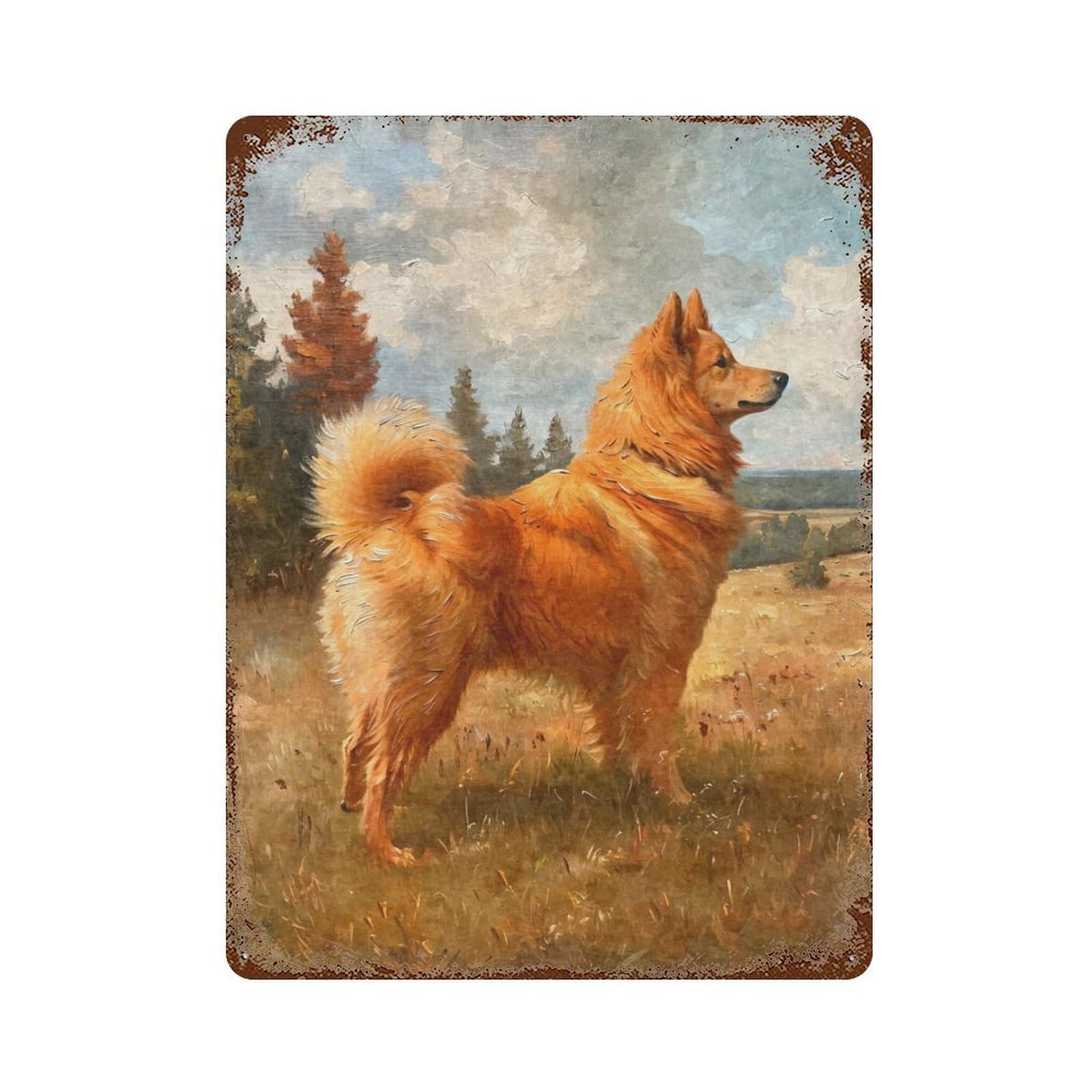Vintage Finnish Spitz 15.7"x11.8" Decorative Tin Sign, Classic Wall Plaque for Cafe, Home Bar And Lounge Decor