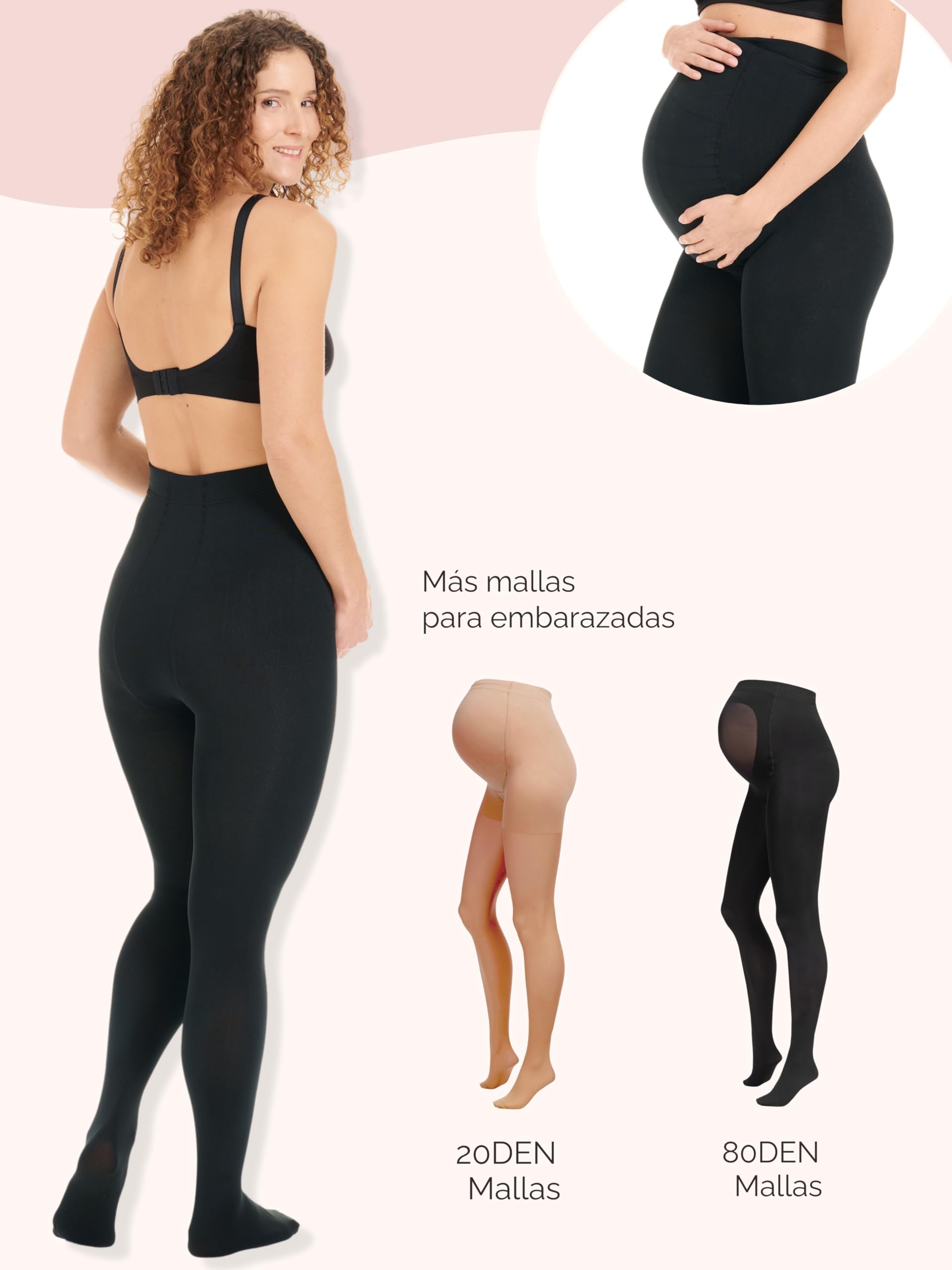 Herzmutter Medias Termicas premama - embarazo – maternidad – calientes- invierno - opaco mate - mujer- negro - 1700