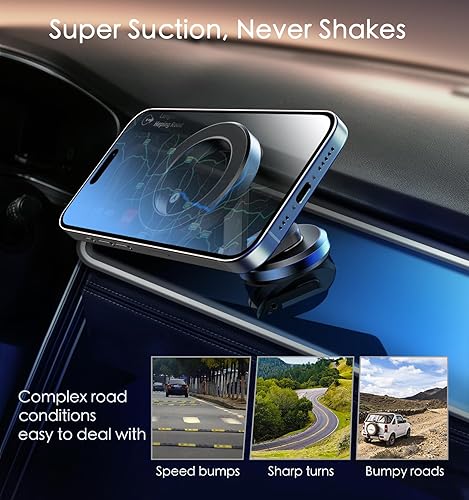 Miniatura 4 de JUHOO Soporte magnético giratorio y retráctil, compatible con iPhone 15, 14, 13, 12, Pro, Mini, MagSafe