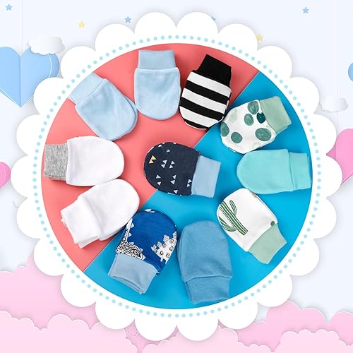 Miniatura 6 de ONESING 6-20 pares de guantes de bebé sin arañazos 0-6 meses, guantes esenciales para bebés recién nacidos, niños y niñas