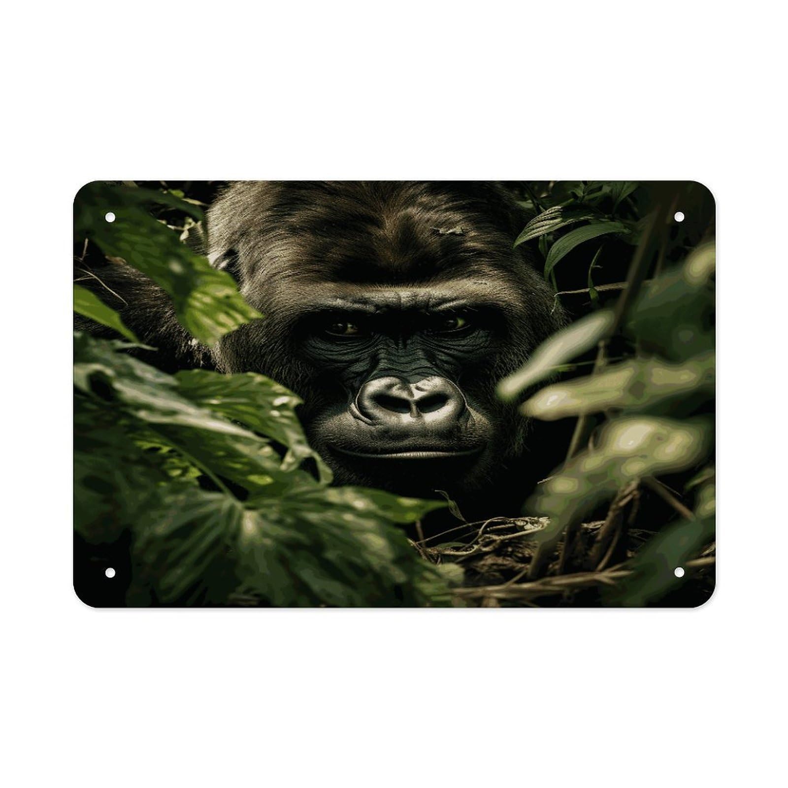 Fekiloot Style Gorilla Landscape Metal Signs Wall Art Tin Sign