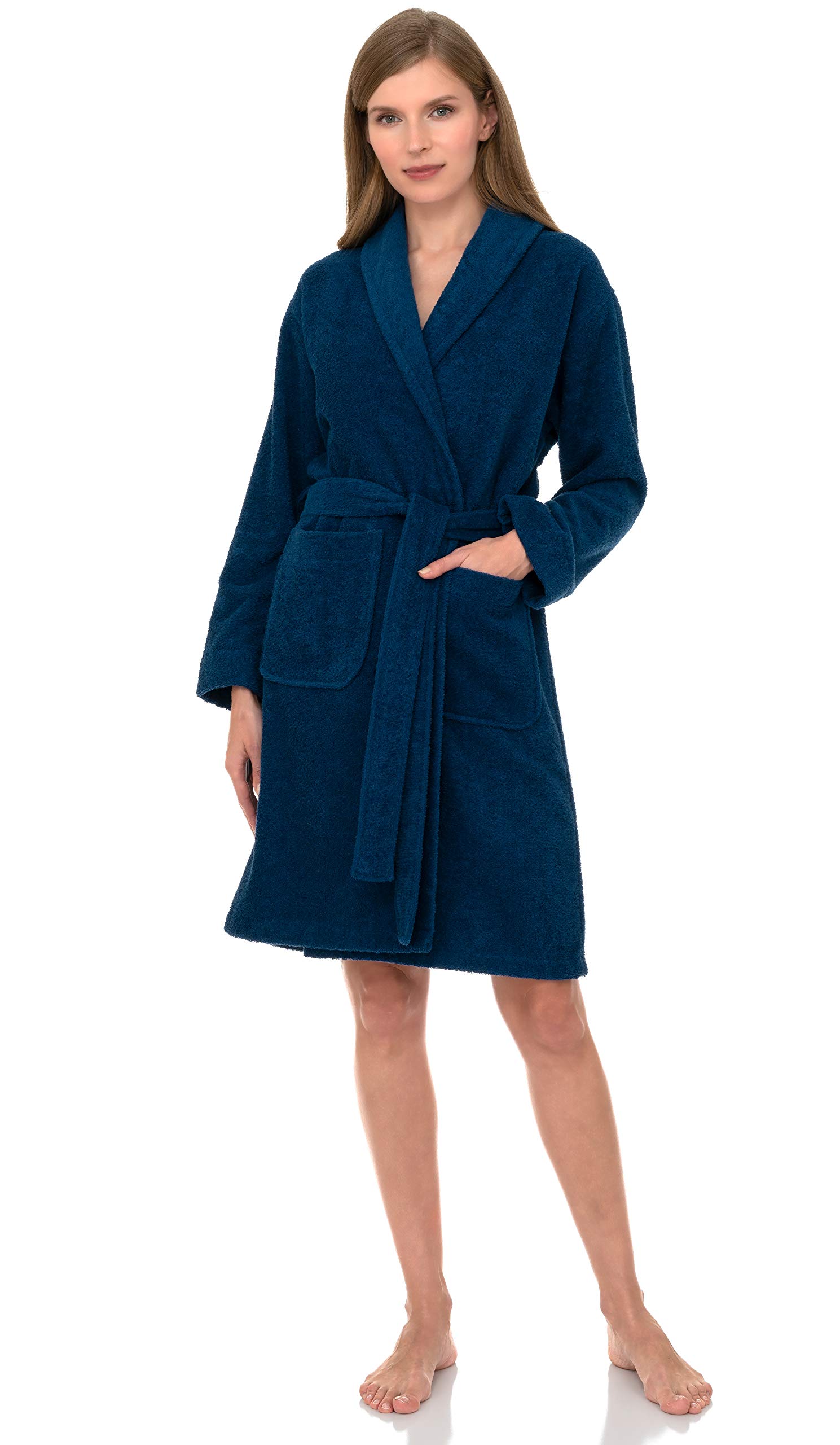 TowelSelections Women’s Robe, 100% Cotton Short Terry Shawl Bathrobe