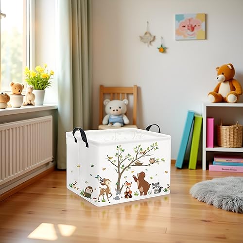 Miniatura 3 de Cesta rectangular de almacenamiento para niños, cesta de almacenamiento para bebés con asas para el hogar, cocina, niños y niñas, lindo contenedor