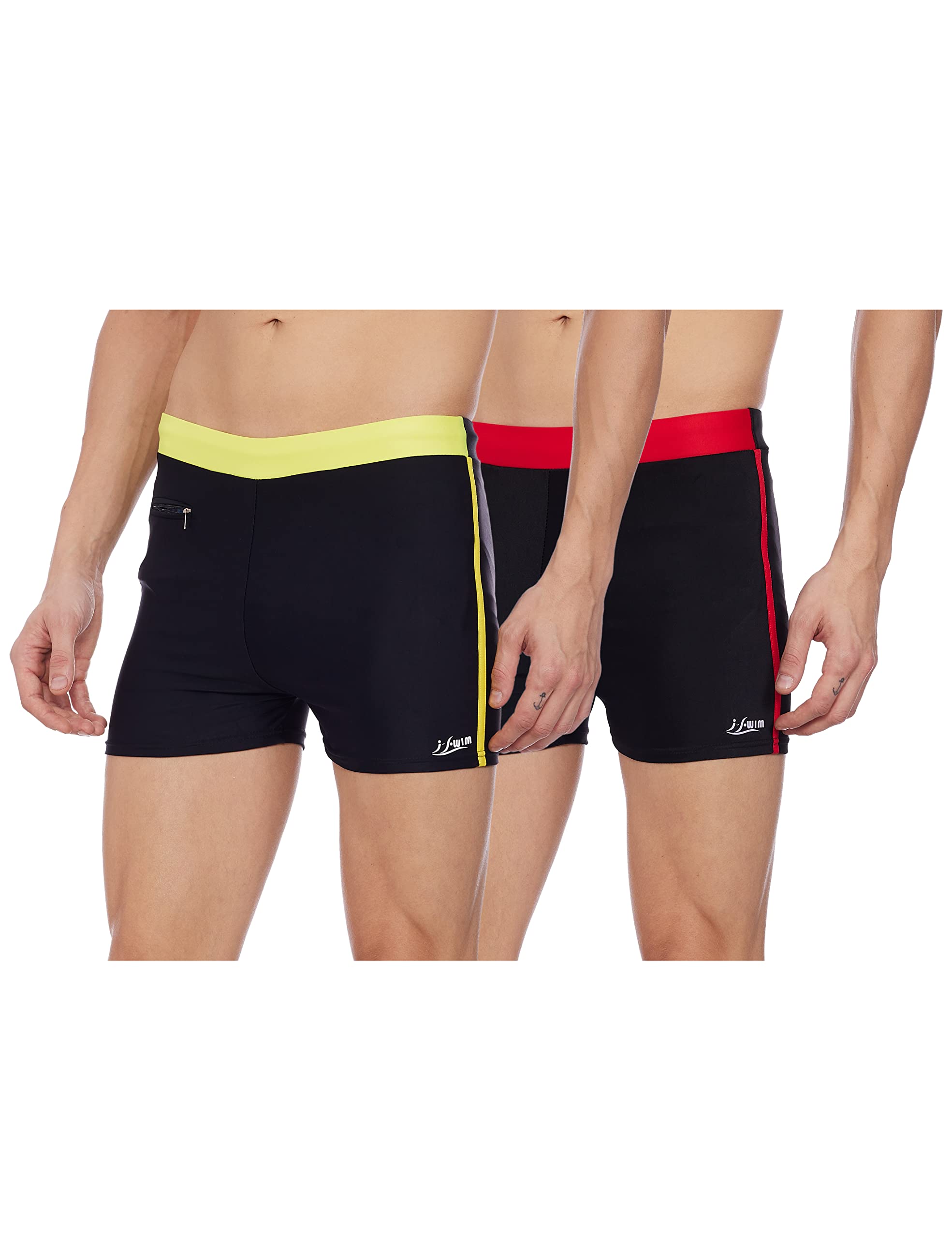 I-Swim Mens Costume Is-010 Size 2XL Black/Red with Is-010 Size 2XL Black/Sky Pack of 2