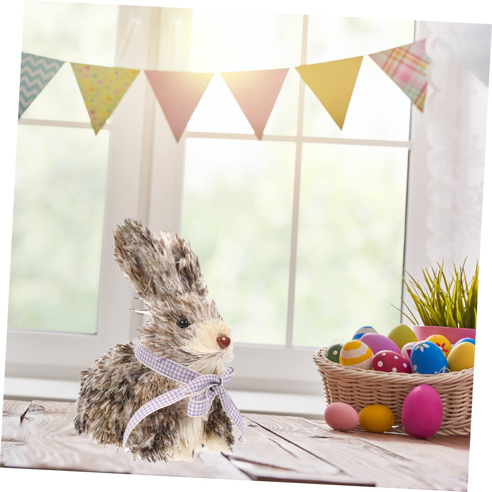 ULTECHNOVO 2pièces Ornement De Lapin Fait Main Décoration Adorable pour Pâques Et Intérieur Figurine pour Maison