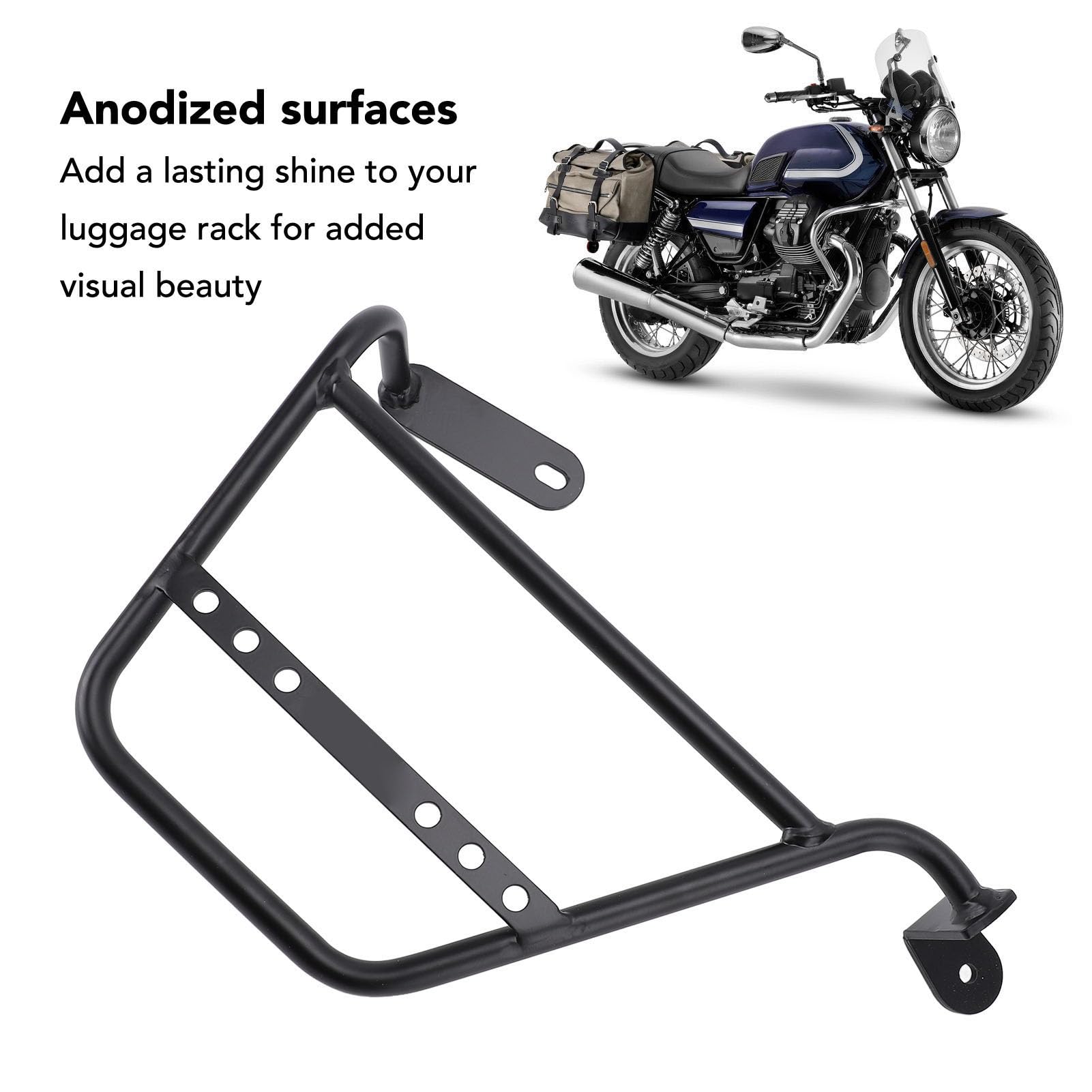 Pastel de Equipaje Lateral de la Motocicleta: Soporte de Soporte de Tubo de Hierro de 12 Mm Fuerte para V7 Stone Special, Classic Trofeo y (Derecha: MV834 BBZJ)