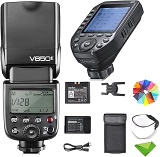 Godox V850II V850 Flash w/XProII-C Trigger for Canon Cameras, 650 Full-Power Flashes 2000mAh Li-ion Battery GN60 2.4G 1/8000s HSS 1.5s Recycle Time Standard Hotshoe Camera Speedlight Speedlite