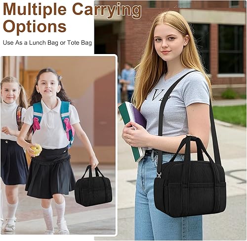 Miniatura 5 de KUBYA Bolsa de almuerzo para mujeres y hombres, lonchera reutilizable con aislamiento para adultos, bolsa de almuerzo para el trabajo de oficina,