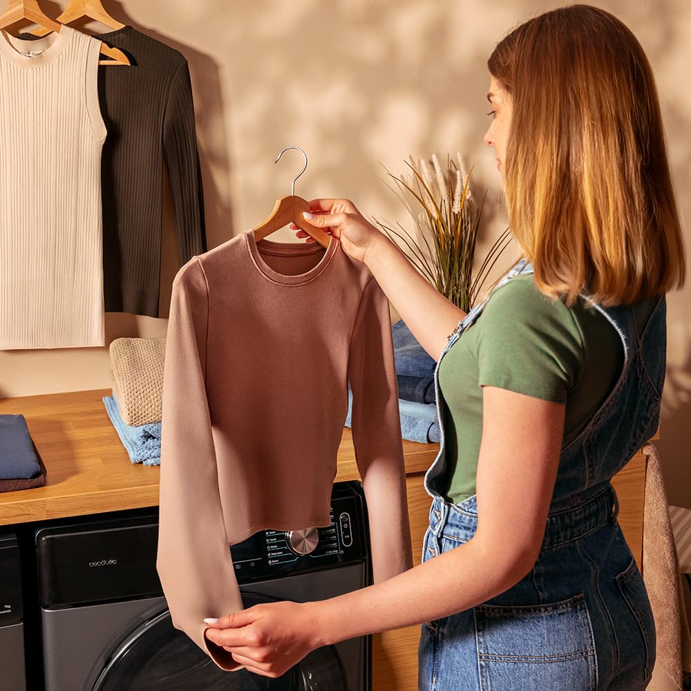 Cecotec Secadora de Ropa 10Kg Bomba de Calor Bolero Dresscode Dry 10350 Steel. 14 Programas, Bajo Consumo, Secado Automático, Función Spa Care, Planchado Fácil, 4 Niveles de Intensidad de Secado