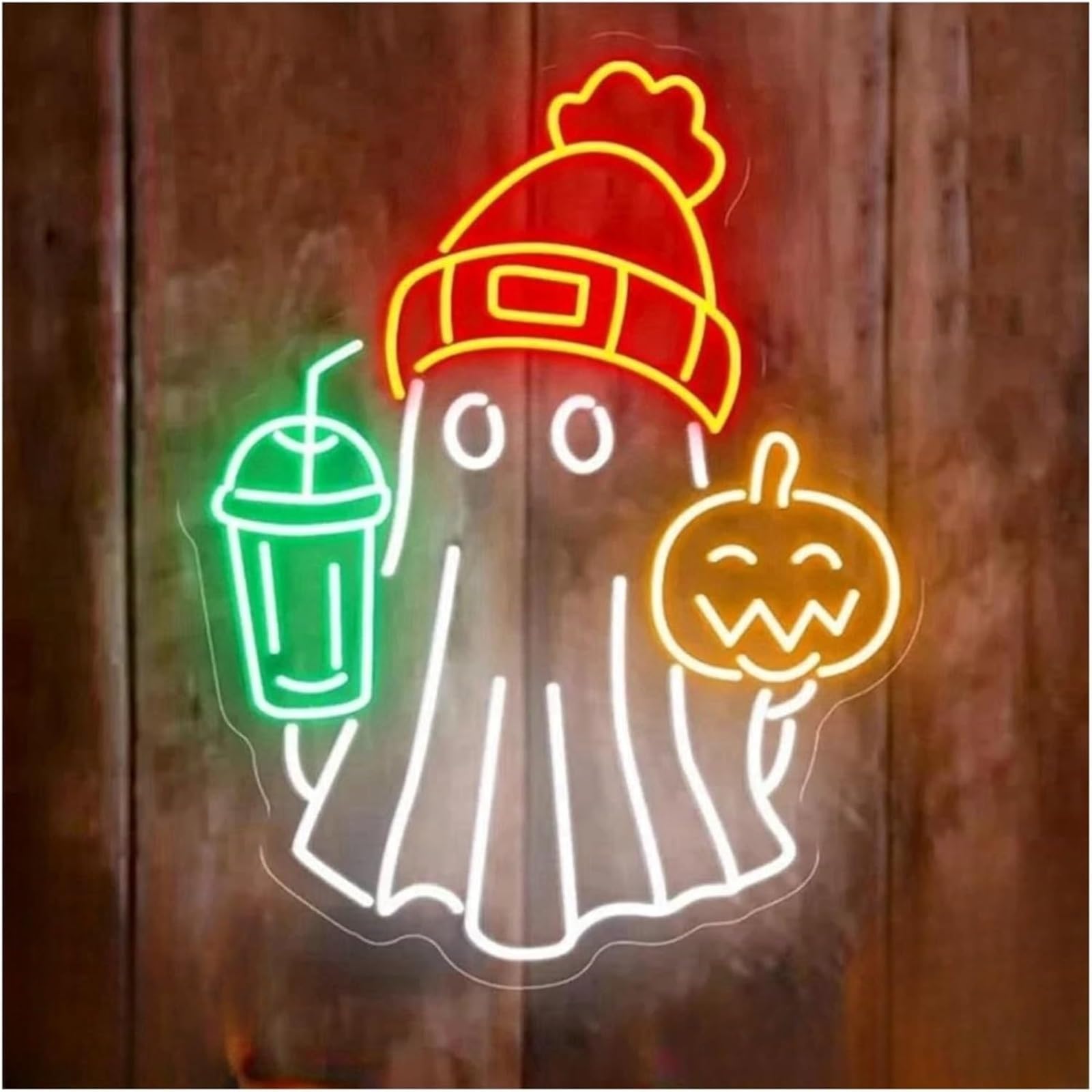 Zynther Neon lamp Soothing Atmosphere Lamp Ghost Neon Sign for Drinks Powered by Adjustable Brightness