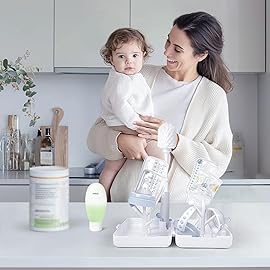 Termichy Travel Bottle Cleaning Kit: Portable Drying Rack & Brush Set for Working Moms - Compact Baby Essentials for Hotel & Camping