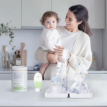 Termichy Travel Bottle Cleaning Kit: Portable Baby Drying Rack & Brush Set