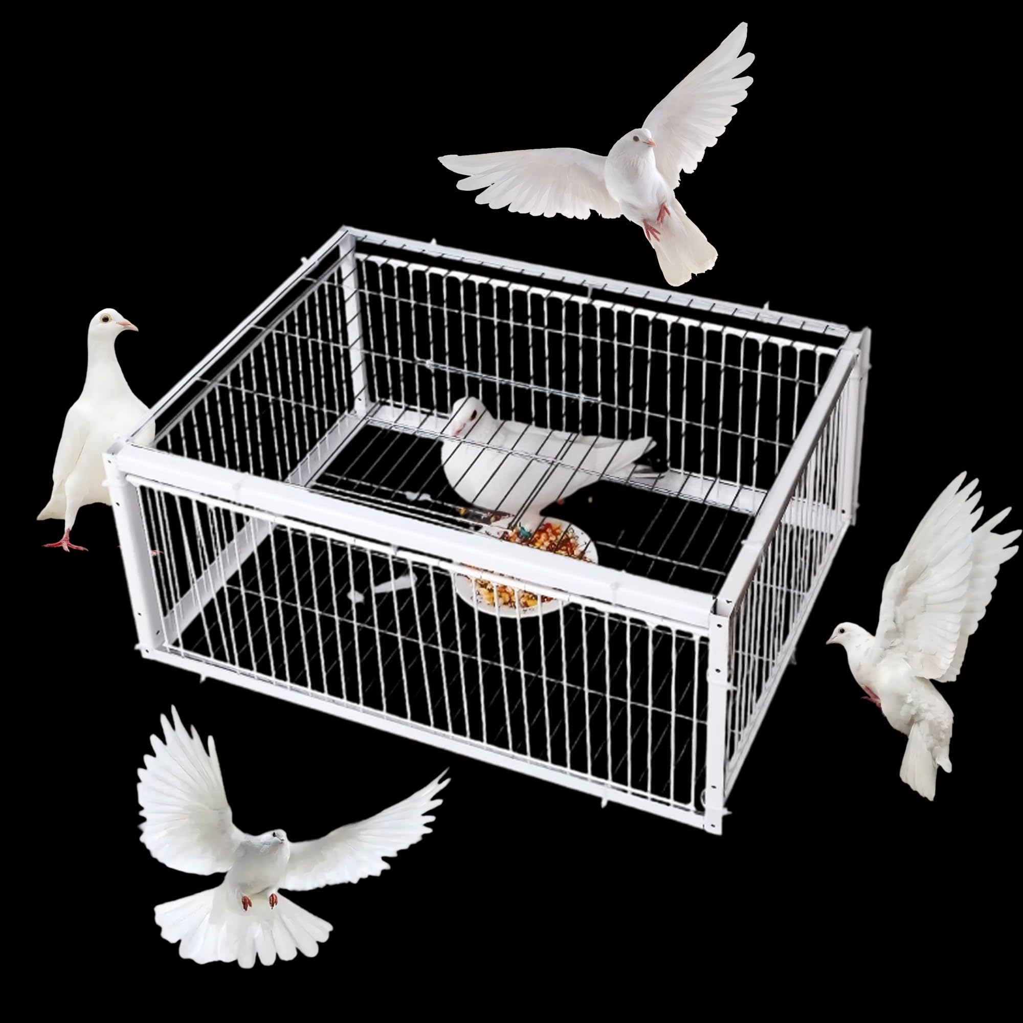 Nisorpa Pigeon Trap Ony Way Entrance, 25"×16.7"×10.2" Escape-Proof Bird Pigeon Cage, Suitable for Chicken and Bird Trap Poultry Lofts