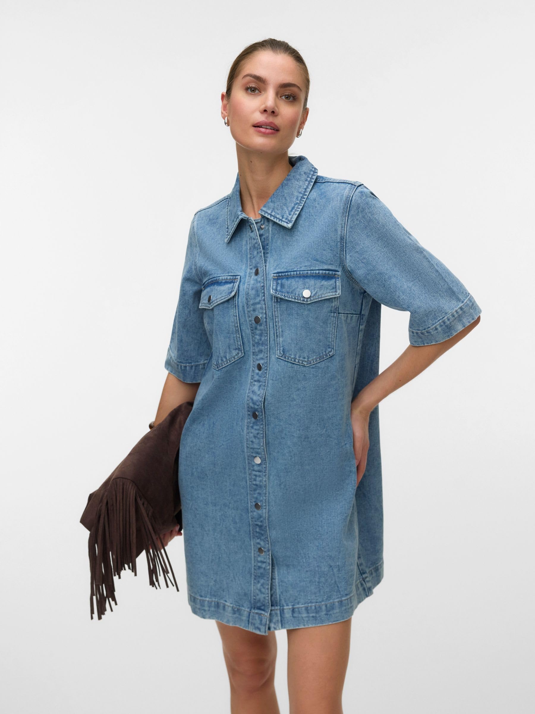 VERO MODA Female Jeanskleid VMFENJA Kurzes Kleid